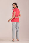 Sweet Moon Knit Cotton Pyjama Set - Lightgrey Peach  — thumbnail 2